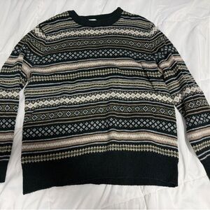 H&M Men's Crewneck Sweater - Black, Brown, Cream